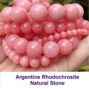 Optimize Argentine Rhodochrosite Gemstone Beads.  15" strand